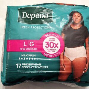 Depend Fresh Protection Incontinence Underwear for Women 17 Count - Size L